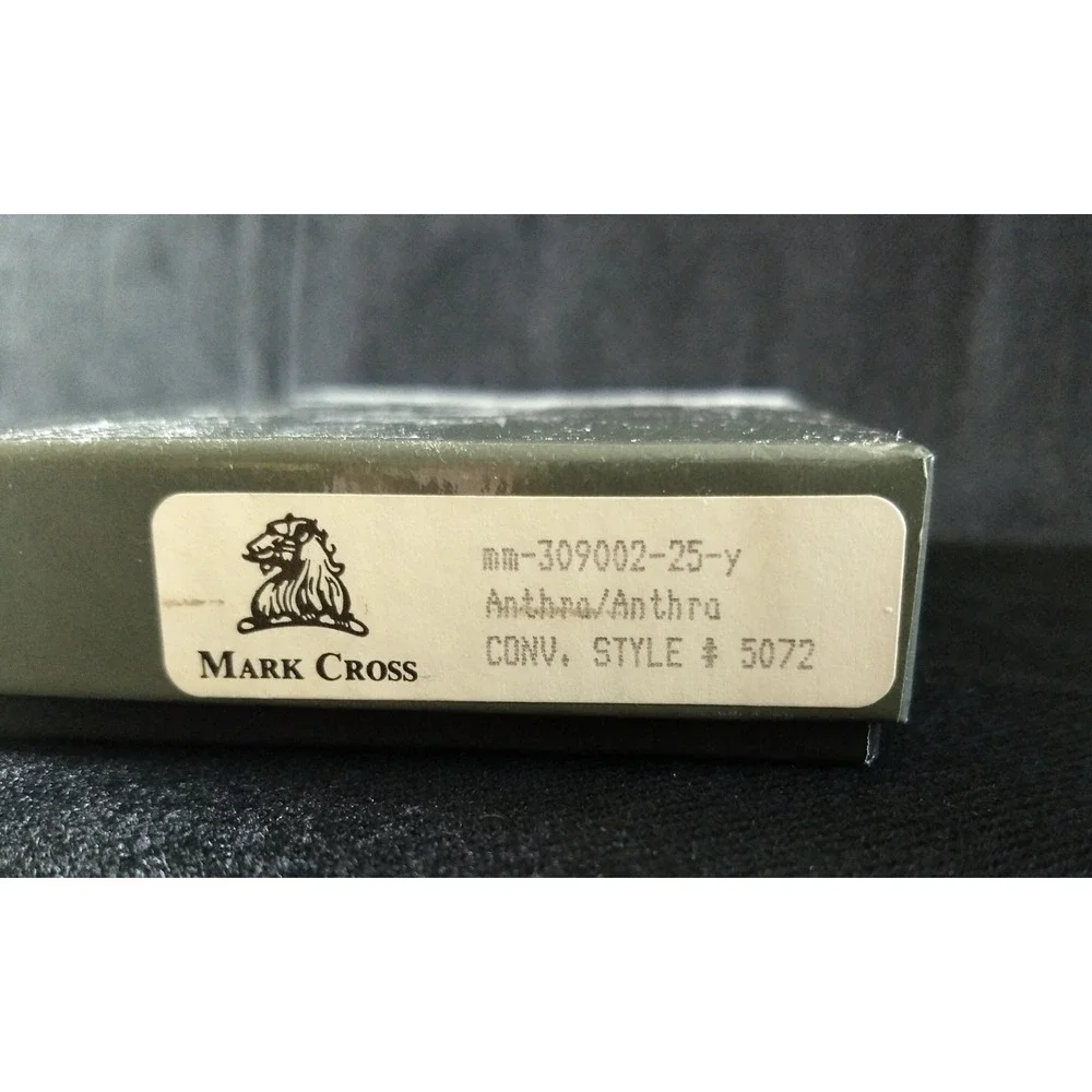 MARK CROSS Money Clip Lions Head Logo Black Gold-Tone Oval Rare NOS Original Box